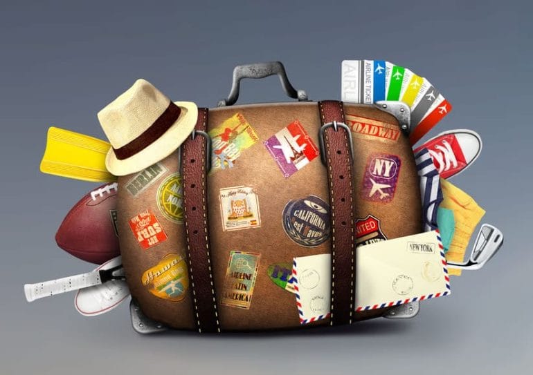 Valise de voyage prête pour un départ